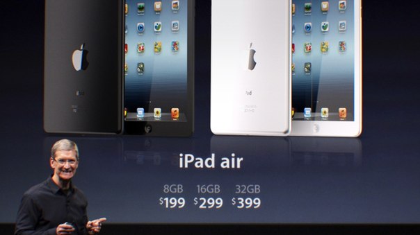  Компания Apple только что представила новый iPad Air с дисплеем Retina.