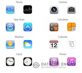   Отличие иконок iOS 6 от iOS 7. 