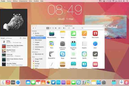 OS X 10.10, концепт в стиле плоского дизайна iOS 7